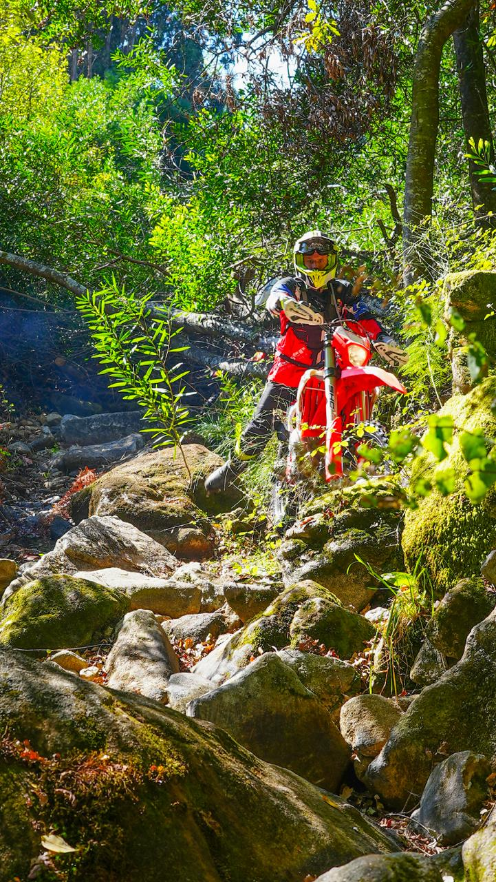 Paisagem rochosa em trilha
